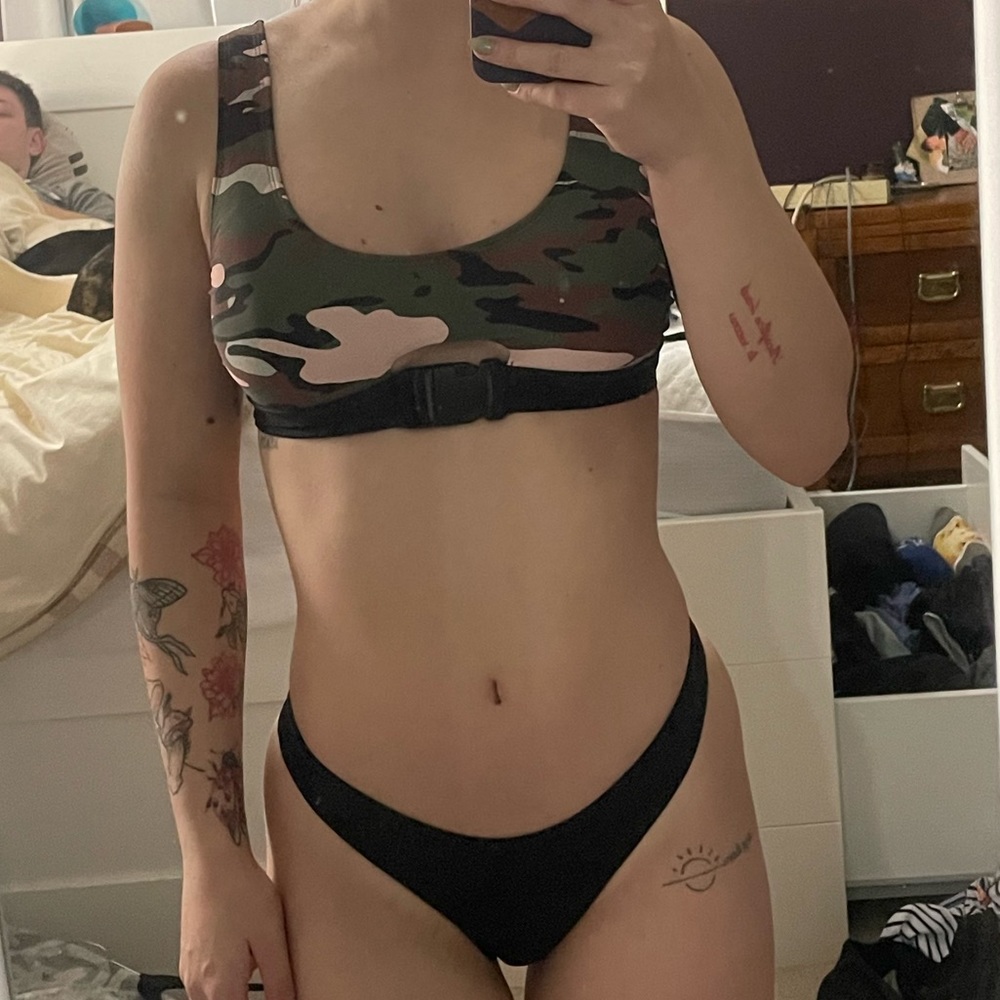 Camo swim top